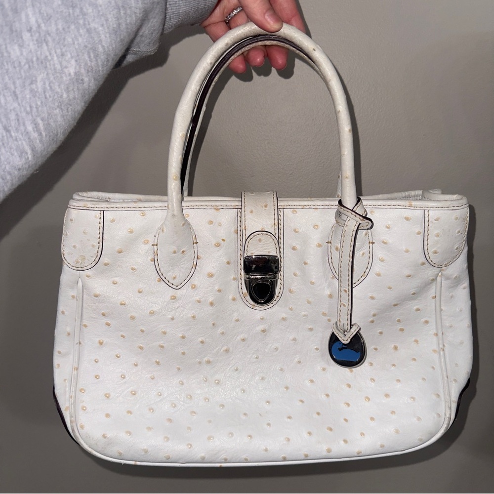 Super Rare vintage Dooney & Bourke White Ostrich Leather